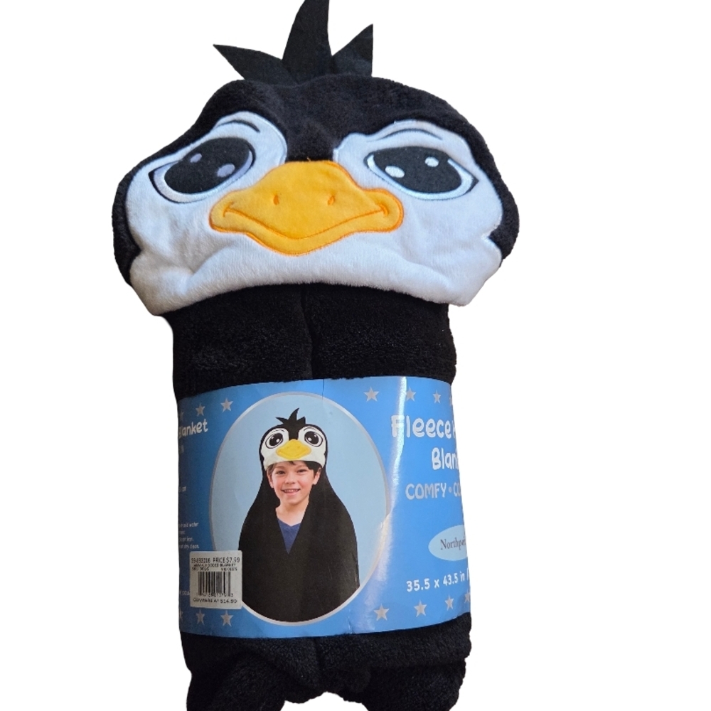 Penguin Fleece Blanket for Kids